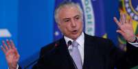 Presidente Michel Temer fala durante cerimônia em Brasília
 12/12/2017   REUTERS/Adriano Machado  Foto: Reuters