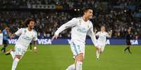 Cristiano Ronaldo comemora seu gol sobre o Grêmio na final do Mundial de Clubes  Foto: Getty Images