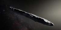 O asteroide tem um formato incomum, que lembra um charuto | Ilustração: ESO/M. KORNMESSER  Foto: BBC News Brasil