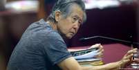 Fujimori em foto de 2014, durante julgamento  Foto: DW / Deutsche Welle