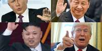 Vladimir Putin, Xi Jinping, Kim Jong-un e Donald Trump: foi um ano em que se falou muito sobre eles  Foto: BBC News Brasil