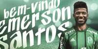 Emerson Santos foi confirmado pelo Palmeiras nesta terça - FOTO: Divulgação  Foto: Lance!