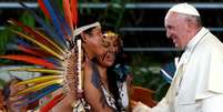 No Peru, primeiro ato do papa foi encontro com indígenas  Foto: DW / Deutsche Welle