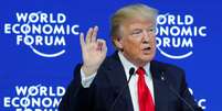 Presidente dos Estados Unidos, Donald Trump, durante discurso no Fórum Econômico Mundial em Davos, na Suíça 26/01/2018 REUTERS/Denis Balibouse  Foto: Reuters