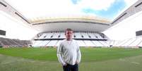 Andrés Sanchez na Arena Corinthians, estádio do qual ele é 'pai'  Foto: Eduardo Vianna / LANCE!