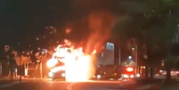 Ônibus incendiado em Minas Gerais  Foto: Divulgação