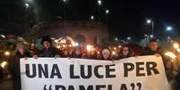 Manifestação pede justiça por Pamela Mastropiero na Itália  Foto: ANSA / Ansa - Brasil