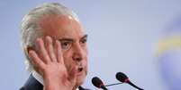 Presidente Michel Temer discursa durante cerimônia de assinatura do decreto de intervenção federal na segurança pública do Rio de Janeiro
16/02/2018
REUTERS/Adriano Machado  Foto: Reuters