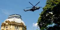 O presidente Michel Temer chega de helicóptero para reunião no Palácio da Guanabara, no Rio de Janeiro (RJ)  Foto: Futura Press