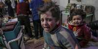 Várias crianças ficaram feridas em bombardeios no leste de Ghouta  Foto: EPA / BBC News Brasil