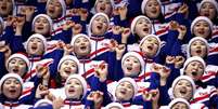 Equipe de torcida da Coreia do Norte durante Olimpíada de Inverno de Pyeongchang, na Coreia do Sul 20/02/2018 REUTERS/Damir Sagolj   Foto: Reuters