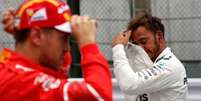 Sebastian Vettel e Lewis Hamilton no Jap&atilde;o 07/10/2017 REUTERS/Toru Hanai  Foto: Reuters