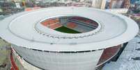 O estádio de Ecaterimburgo tem um "puxadinho" (Foto: Fifa.com)  Foto: Lance!