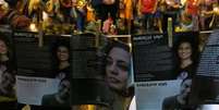 O ato Luzes para Marielle e Anderson reúne manifestantes no Largo do Machado. O público compareceu segurando velas e lanternas  Foto: Agência Brasil