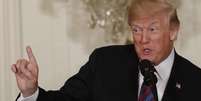 Presidente dos Estados Unidos, Donald Trump, durante coletiva de imprensa na Casa Branca, em Washington 03/04/2018 REUTERS/Carlos Barria  Foto: Reuters