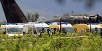 Destro&ccedil;os do avi&atilde;o nos arredores de Argel  Foto: DW / Deutsche Welle