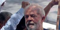 O ex-presidente Lula, em comício antes de ser preso em São Bernardo  Foto: DW / Deutsche Welle
