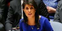 A embaixadora dos Estados Unidos na ONU, Nikki Haley  Foto: Reuters