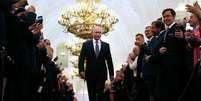 Presidente russo, Vladimir Putin, durante cerimônia de posse no Kremlin 07/05/2018 Sputnik/Presidência russa/Kremlin via REUTERS  Foto: Reuters