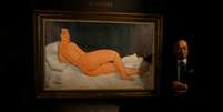 "Nu couché", quadro de Amedeo Modigliani vendido por 157 milhões de dólares em leilão em NY 24/04/2018 REUTERS/Venus Wu  Foto: Reuters