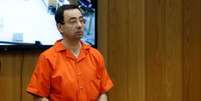 Larry Nassar durante audiência em Charlotte
 5/2/2018    REUTERS/Rebecca Cook   Foto: Reuters