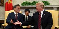 Presidente dos EUA, Donald Trump, e presidente da Coreia do Sul, Moon Jae-In, na Casa Branca, em Washington 22/05/2018 REUTERS/Kevin Lamarque  Foto: Reuters