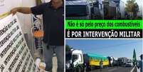 Imagens circulando em grupos de motoristas associam intervenção militar à greve dos caminhoneiros  Foto: Reproducao / BBC News Brasil