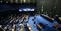 Sessão do Senado aprovou, nesta segunda, a reoneração da folha de pagamento para compensar perdas com o desconto no preço do diesel.  Foto: Dida Sampaio|Estadão / Estadão