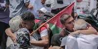 Palestinos protestam na Faixa de Gaza contra Israel  Foto: EPA / Ansa - Brasil