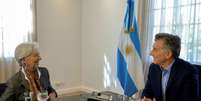 Diretora-gerente do FMI, Christine Lagarde, e presidente argentino, Mauricio Macri  Foto: Reuters