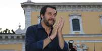 Matteo Salvini durante um comício na Itália  Foto: ANSA / Ansa - Brasil