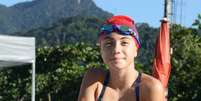 A menina Rani, de dez anos, sonha que a natação a leve não só à Olimpíada, mas a estudar em uma universidade americana  Foto: Adriana Stock/BBC Brasil / BBC News Brasil