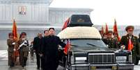 Kim Jong-un no funeral do pai, em 2011; ele não era o primeiro na linha de sucessão ao poder  Foto: EPA / BBC News Brasil