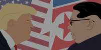 O encontro entre Trump e Kim Jong-un está marcado ocorrer nesta terça-feira em Cingapura  Foto: BBC News Brasil