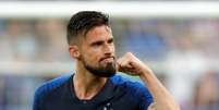 Olivier Giroud comemora gol pela seleção em amistoso pré-Copa  Foto: Charles Platiau / Reuters