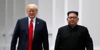 Presidente dos EUA, Donald Trump, e o líder norte-coreano, Kim Jong-Un 12/06/2018 REUTERS/Jonathan Ernst  Foto: Reuters