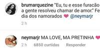 Bruna Marquezine e Neymar trocaram declarações de amor no Dia dos Namorados  Foto: Instagram, Bruna Marquezine / PurePeople
