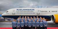 Seleção islandesa embarca em direção à Rússia para disputar sua primeira Copa do Mundo  Foto: Ragnar Sigurjonsoon/Icelandair / via Getty Images