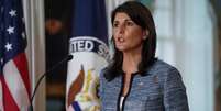 Nikki Haley, representante dos EUA na ONU, alertou ainda no ano passado que o país estava considerando sair do Conselho  Foto: Reuters / BBC News Brasil