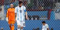 Lionel Messi após gol da Croácia em jogo contra a Argentina EFE/Sipa USA via USA TODAY Sports  Foto: Reuters