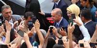 Recep Tayyip Erdogan após votar em eleições na Turquia  Foto: EPA / Ansa - Brasil