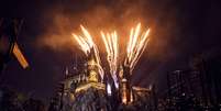 Show de fogos no Castelo de Hogwarts estreou no come&ccedil;o do ano. Fica no Islands of Adventure  Foto: Universal Orlando / Divulga&ccedil;&atilde;o