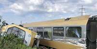 Trem descarrila na Áustria e deixa quase 30 feridos  Foto: Ansa/AP / Ansa - Brasil
