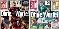 Capas do jornal 'Bild' após 7 a 1 e depois de eliminação na Copa de 2018  Foto: Reprodução / Ansa - Brasil