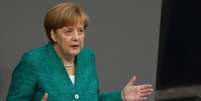 Merkel durante o discurso ao Bundestag  Foto: DW / Deutsche Welle