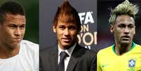 A evolução capilar de Neymar  Foto: Ricardo Saibun/ Gazeta Press; Scott Heavy e Lars Baron/  / Getty Images