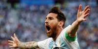 Messi comemora gol contra a Nigéria na Copa do Mundo  Foto: Sergio Perez / Reuters