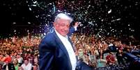 Andrés Manuel López Obrador, presidente eleito do México, já era apontado como favorito na campanha, mas venceu com margem ainda maior  Foto: Getty Images / BBC News Brasil