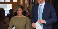 Pr&iacute;ncipe Harry e Meghan Markle prestigiaram o batizado de pr&iacute;ncipe Louis em Londres nesta segunda-feira, dia 9 de julho de 2018  Foto: Getty Images / PurePeople
