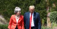  May e Trump chegam para entrevista em Chequers 13/7/2018 Jack Taylor/Pool via REUTERS   Foto: Reuters